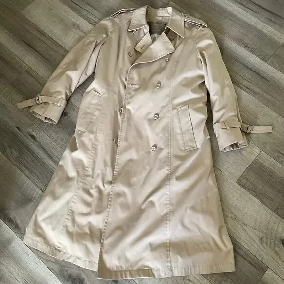 Trench Coat vintage London fog with zipper lined insert woman’s 14 petite - Picture 1 of 7
